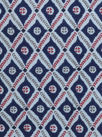 Half Sleeve Block Printed Shirt - Blue