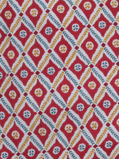Half Sleeve Block Printed Shirt - Maroon