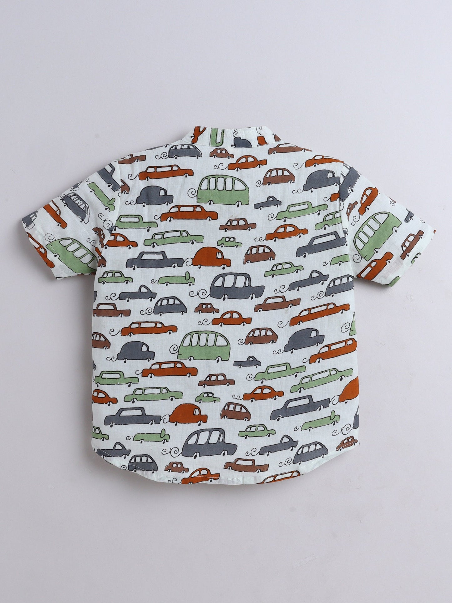 The Magic Wand Half Sleeves Cars Printed Shirt & Shorts Set- Multi Color