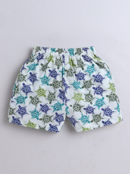 The Magic Wand Half Sleeves Tortoise Printed Shirt & Shorts Set- MultiColor
