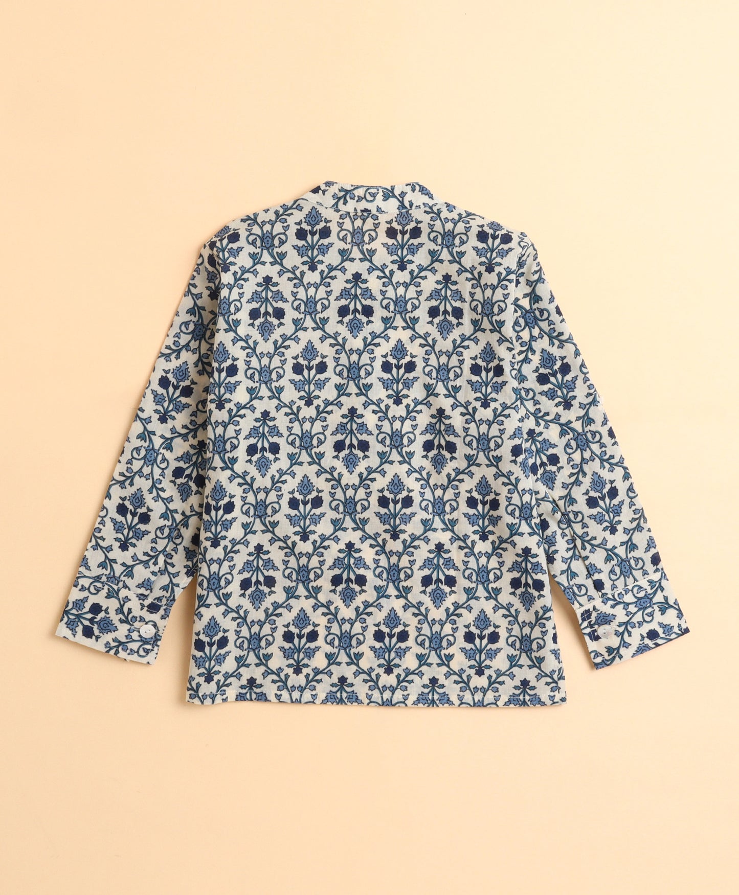 The Magic Wand Cotton Floral Printed Short Kurta - Blue