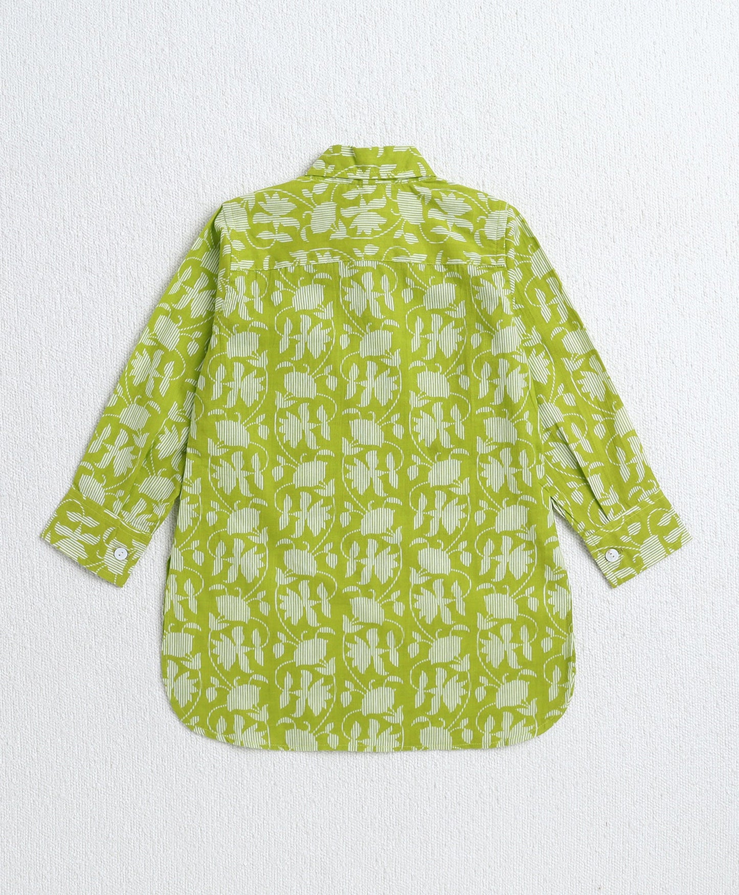 The-Magic-Wand-Cotton-Woven-Full-Sleeves-Floral-Printed-Kurta-and-Pyjama-Set---Green