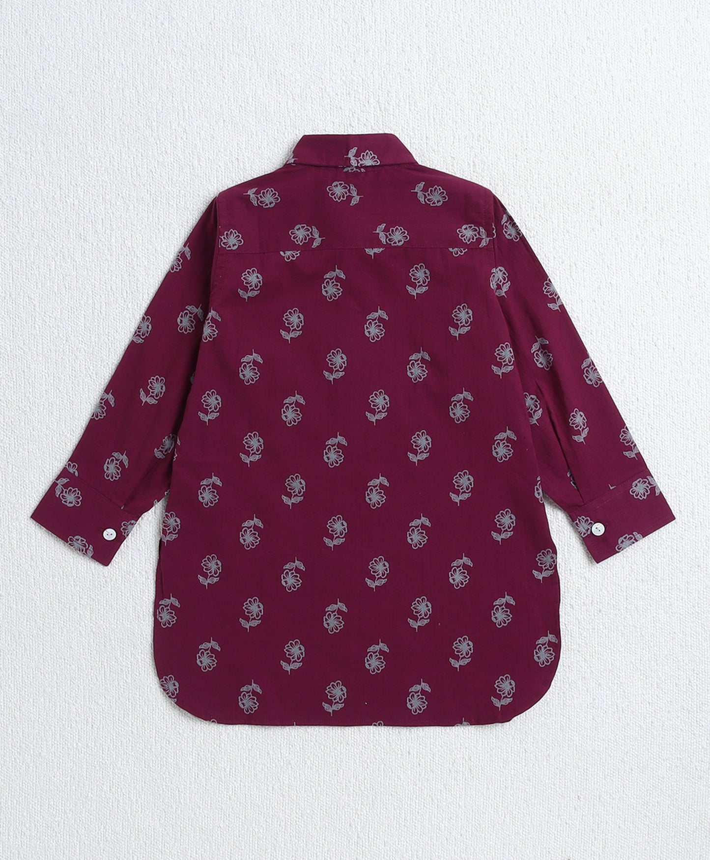 The-Magic-Wand-Cotton-Woven-Full-Sleeves-Floral-Printed-Kurta-and-Pyjama-Set---Wine