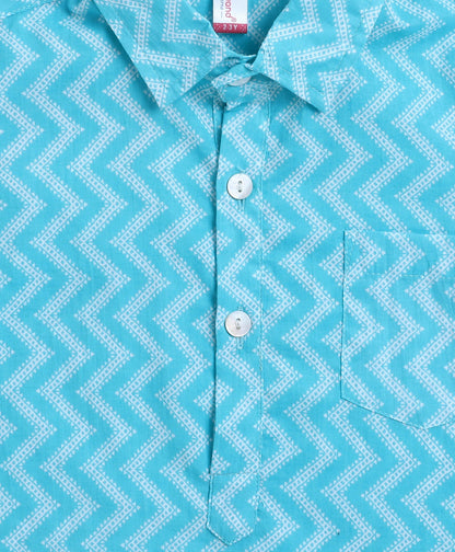 The-Magic-Wand-Cotton-Woven-Full-Sleeves-Zig-Zag-Printed-Kurta-and-Pyjama-Set--Blue
