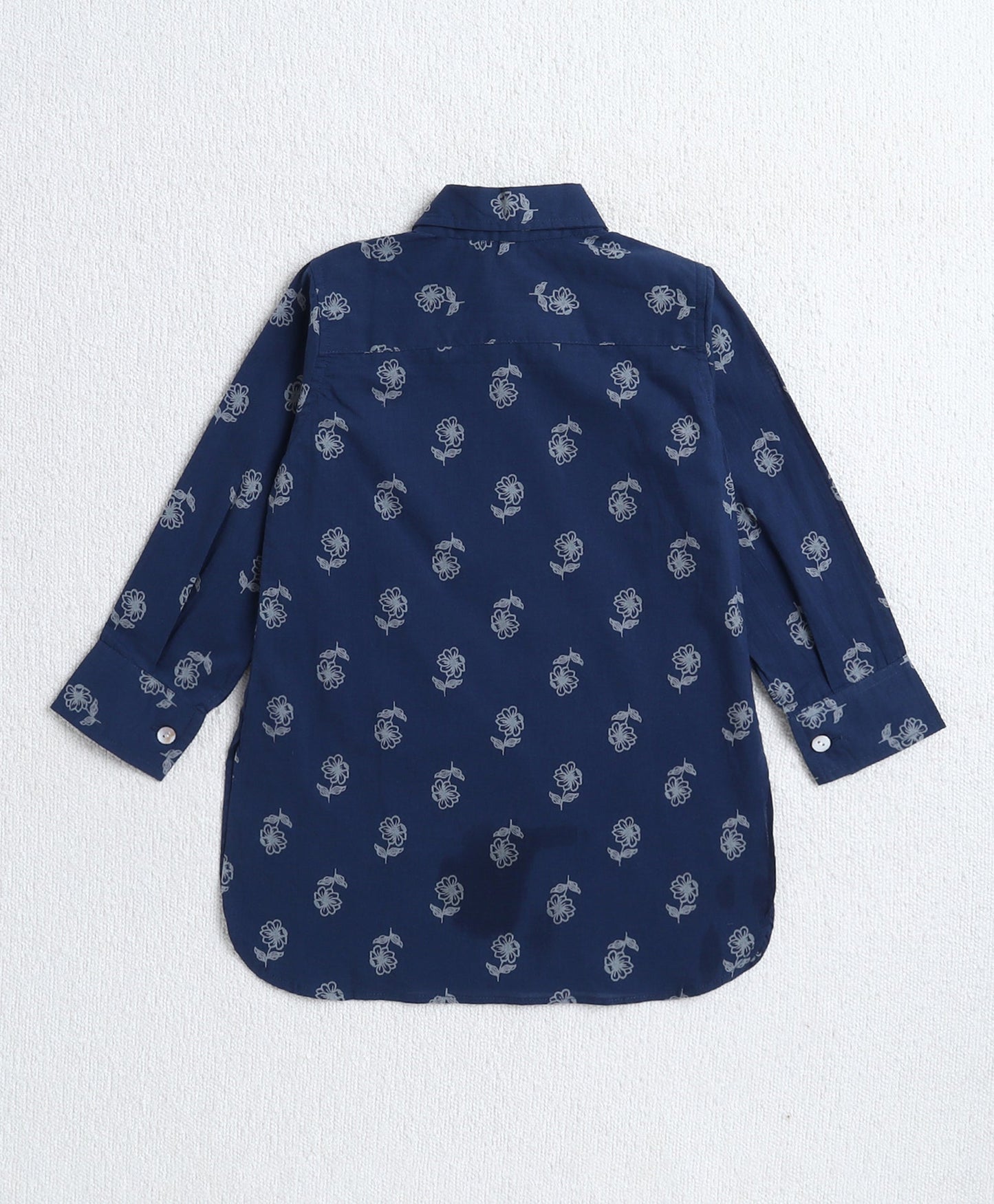 The-Magic-Wand-Cotton-Woven-Full-Sleeves-Floral-Printed-Kurta-and-Pyjama-Set---Navy-Blue