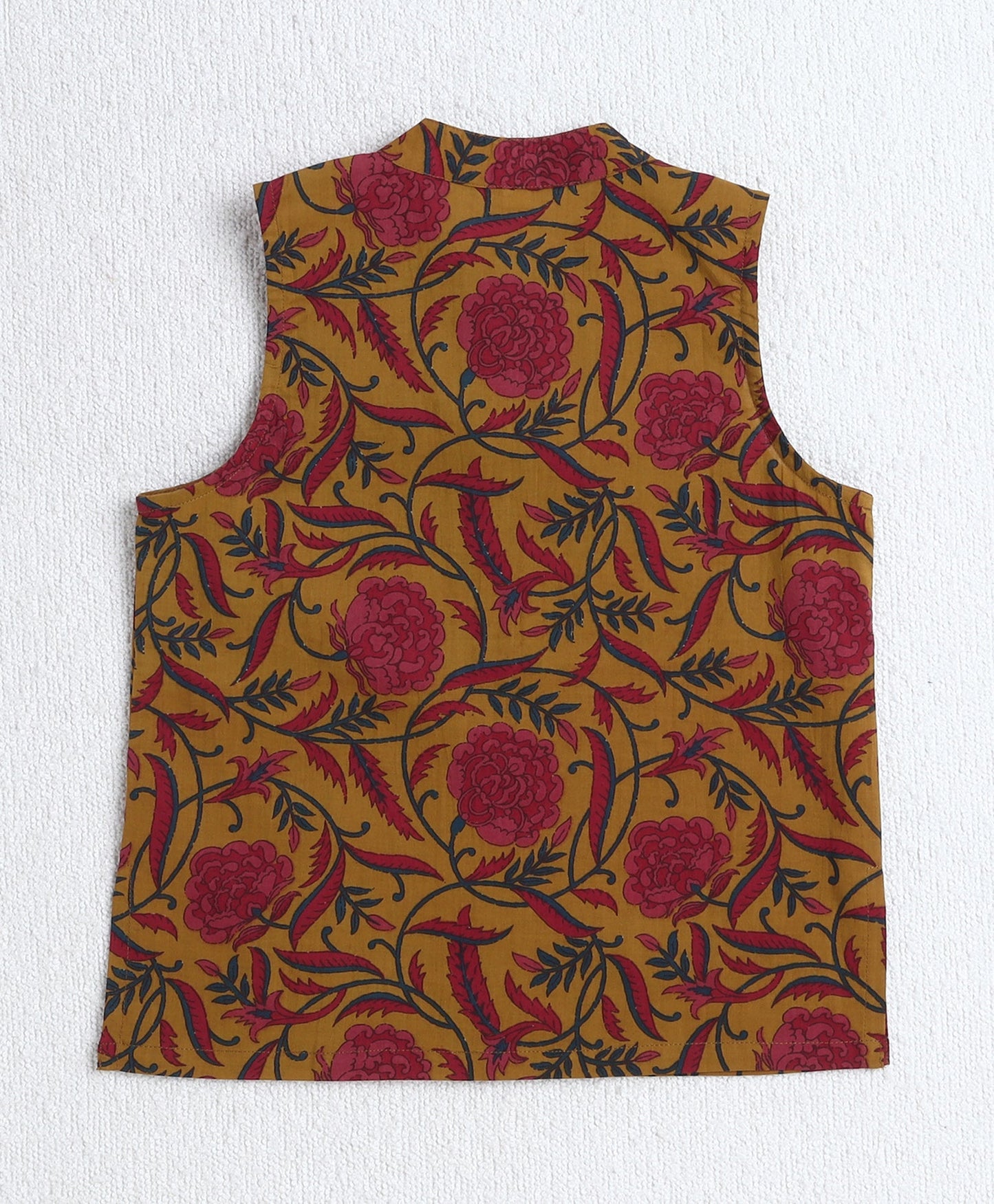 The Magic Wand Cotton Woven Full Sleeves AII Over Printed Kurta and Pyjama Set with Jacket- Yellow