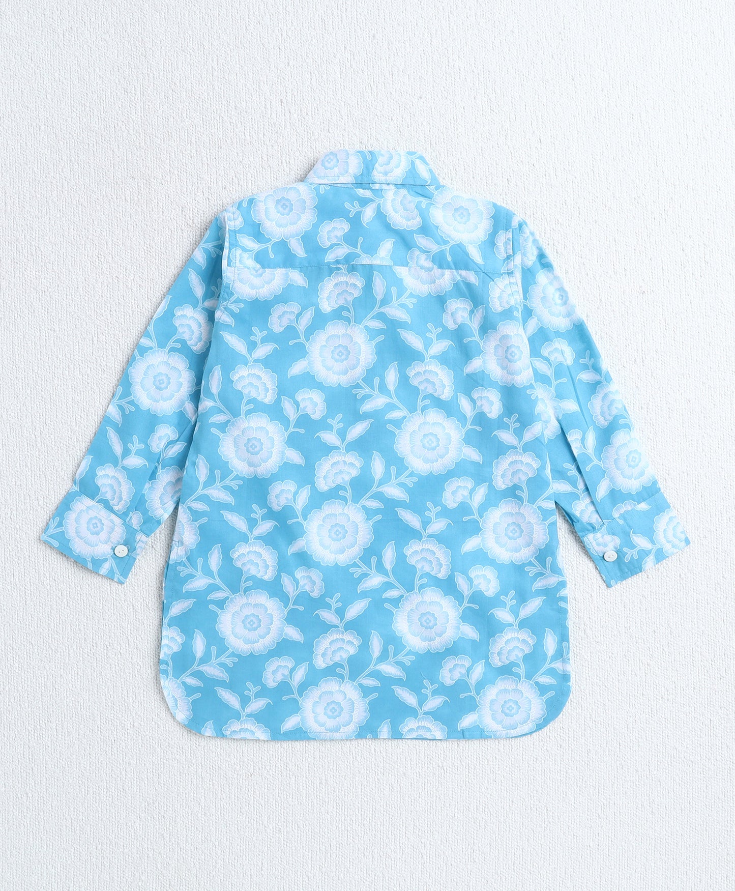 The Magic Wand Cotton Woven Full Sleeves AII Over Printed Kurta and Pathani Set- Blue