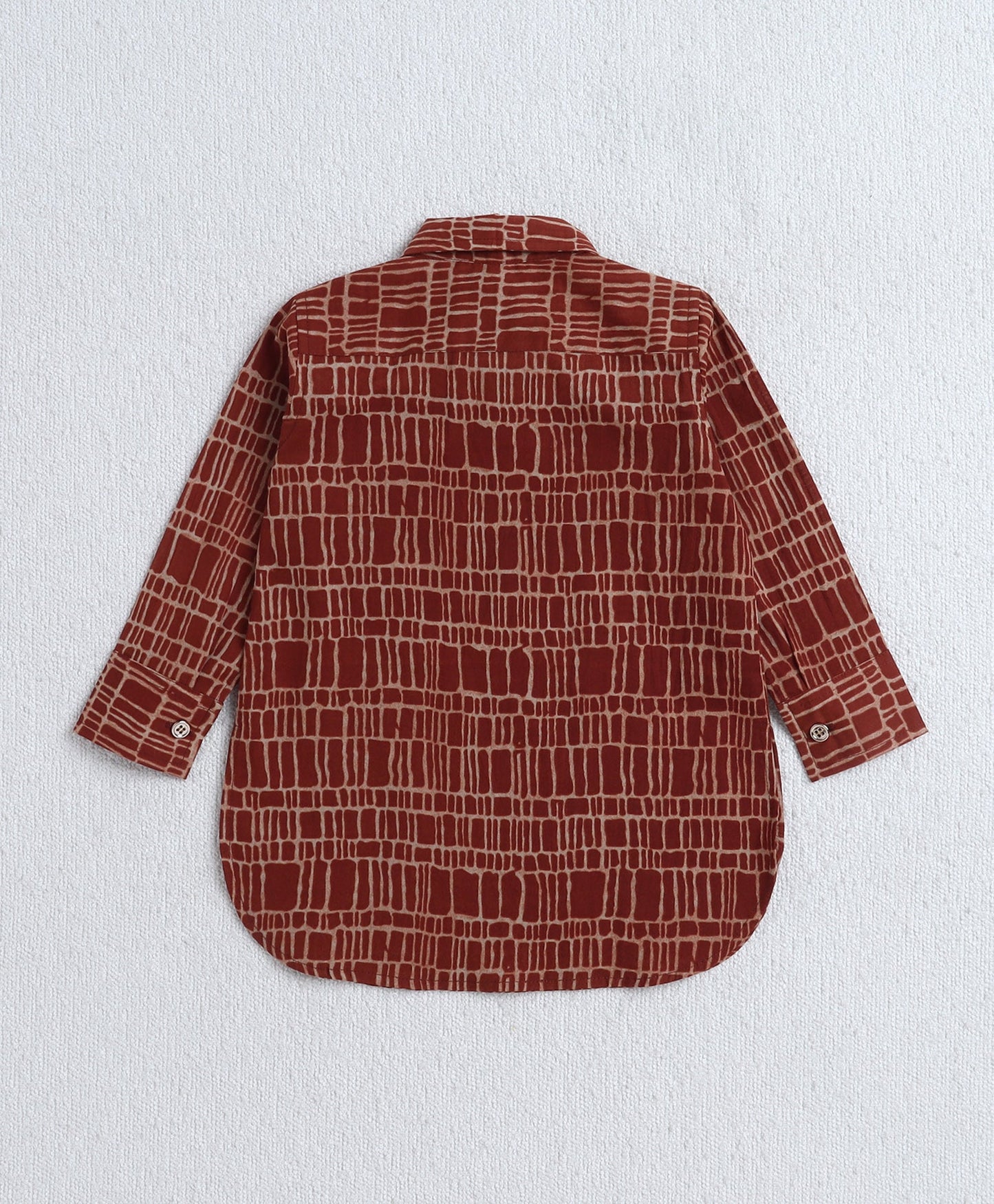 Cotton Woven Full Sleeves Kurta and Pyjama Set- Rust