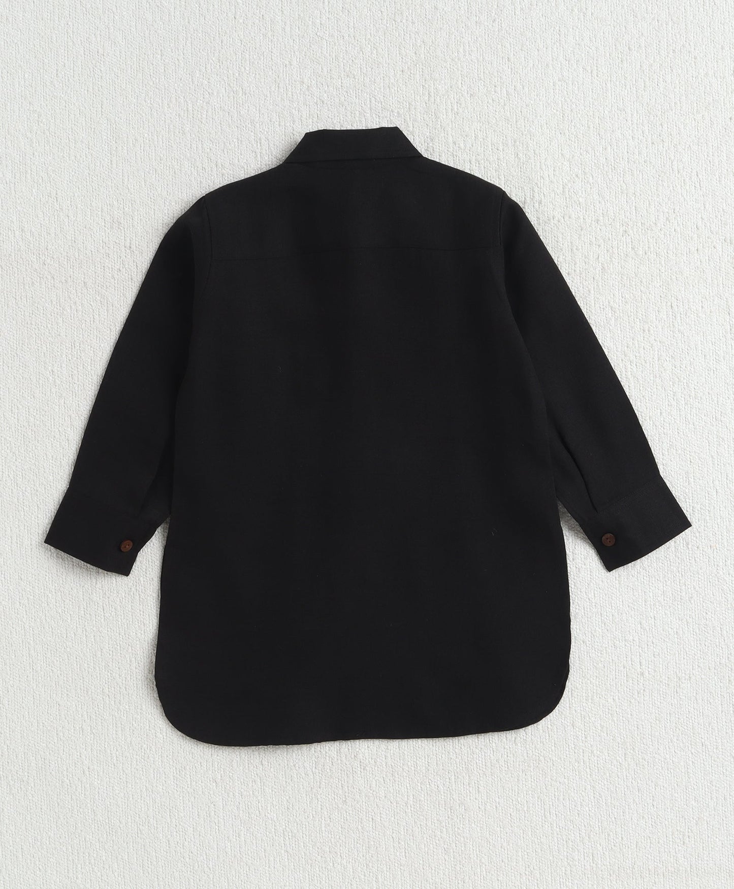 The Magic Wand Cotton Woven Full Sleeves Solid Pathani Kurta And Pyjama Set  - Black