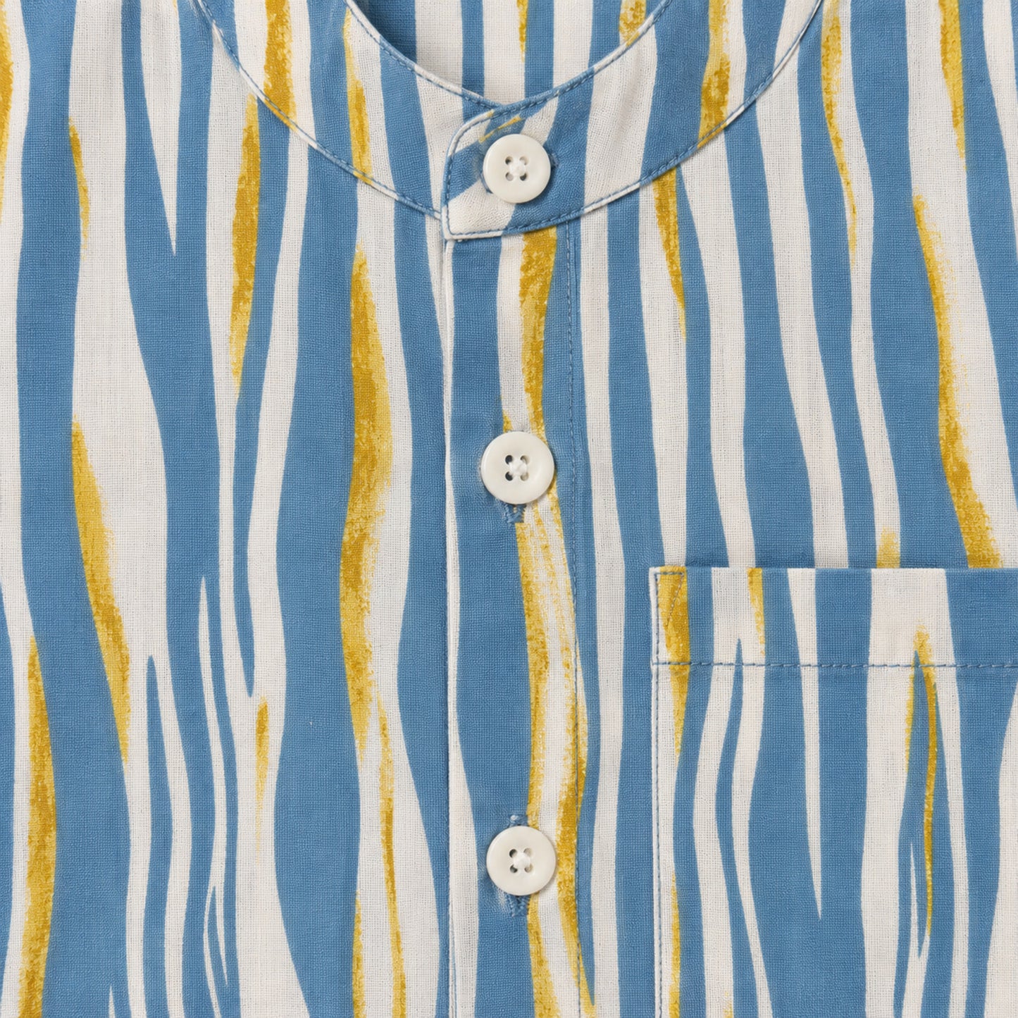 The Magic Wand Cotton Woven Half Sleeves Abstract Stripe Printed Shirt - Blue