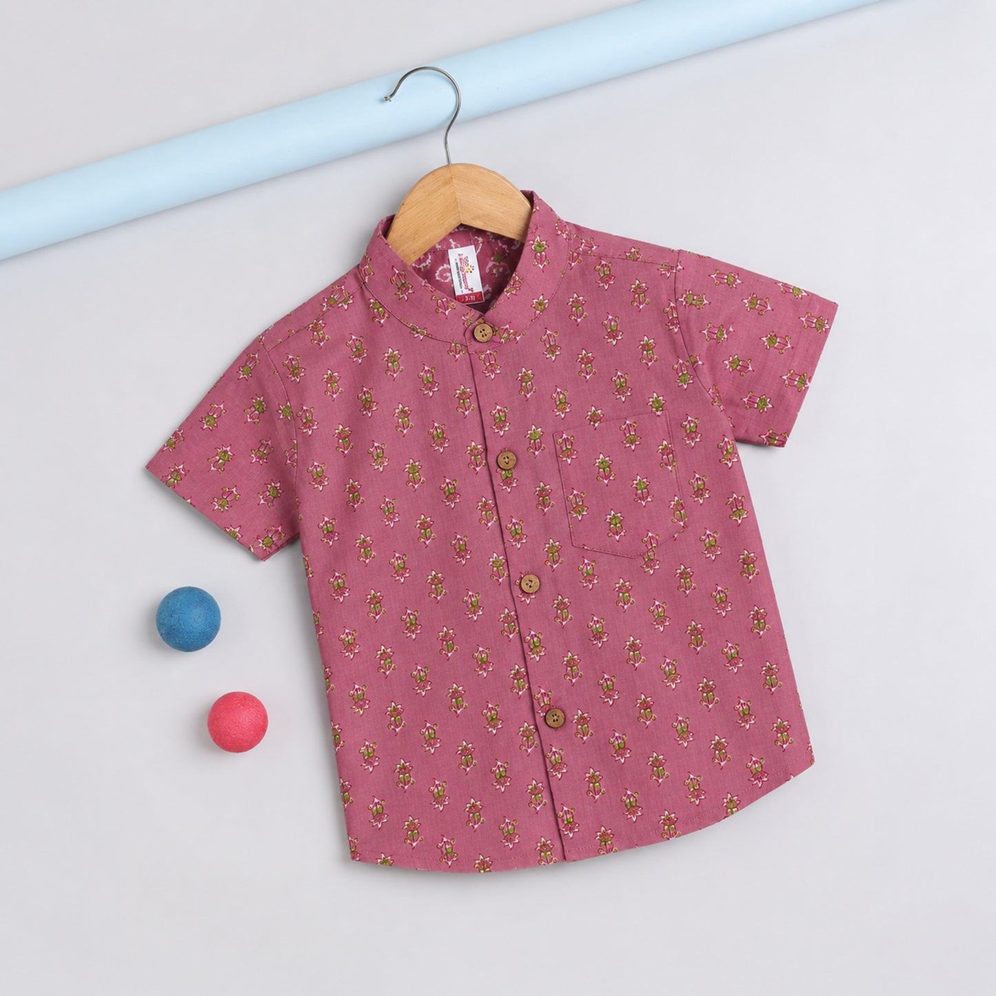 The Magic Wand Cotton Woven Half Sleeves Floral Printed Shirt - Pink