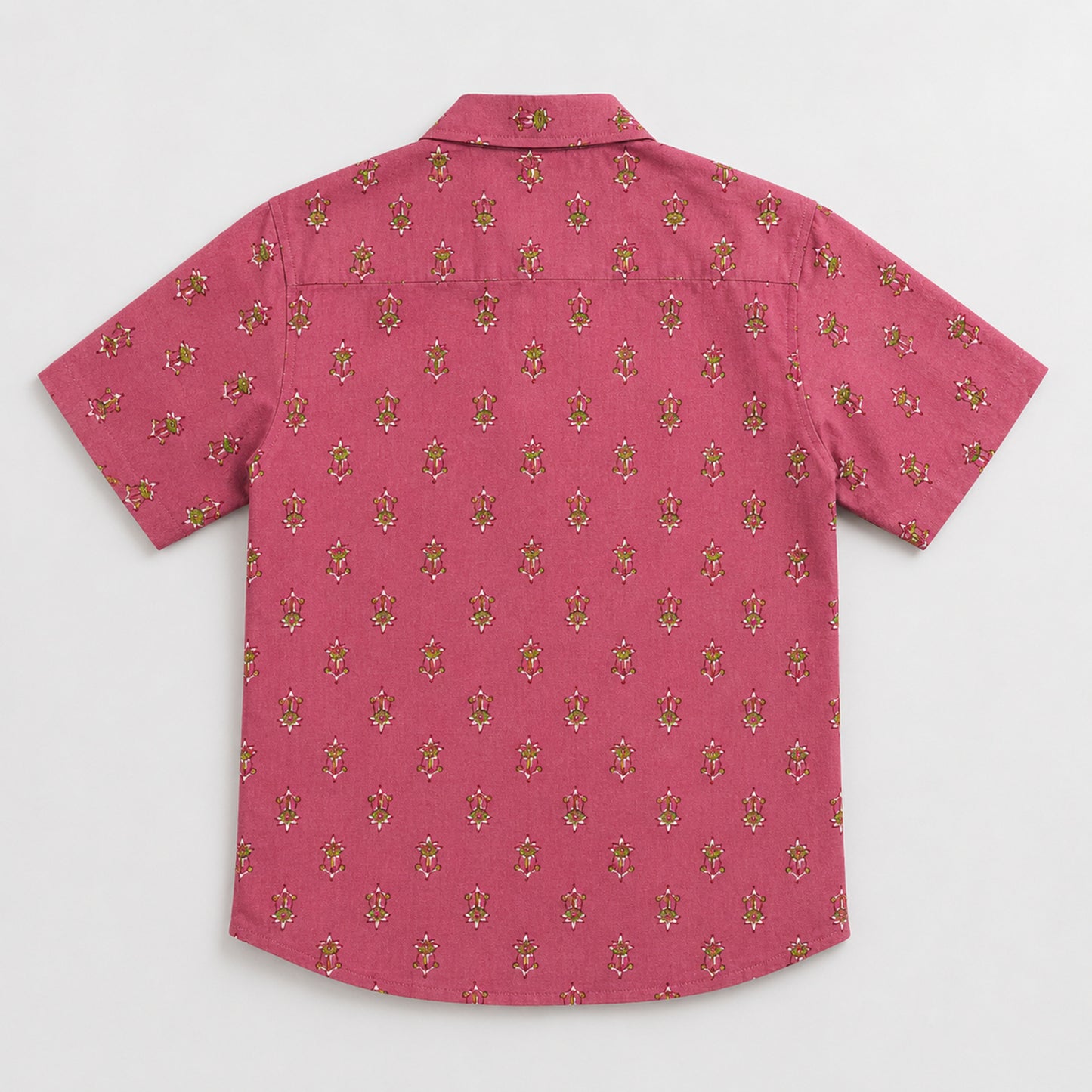 The Magic Wand Cotton Woven Half Sleeves Floral Printed Shirt - Pink