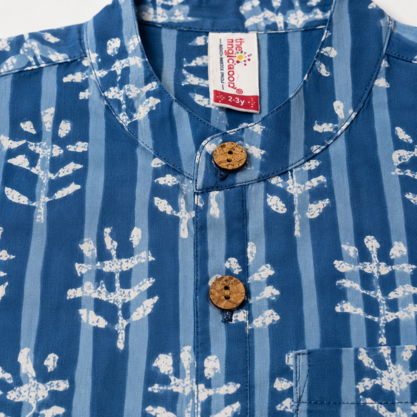 The Magic Wand Cotton Woven Half Sleeves Floral Stripe Printed Shirt - Blue