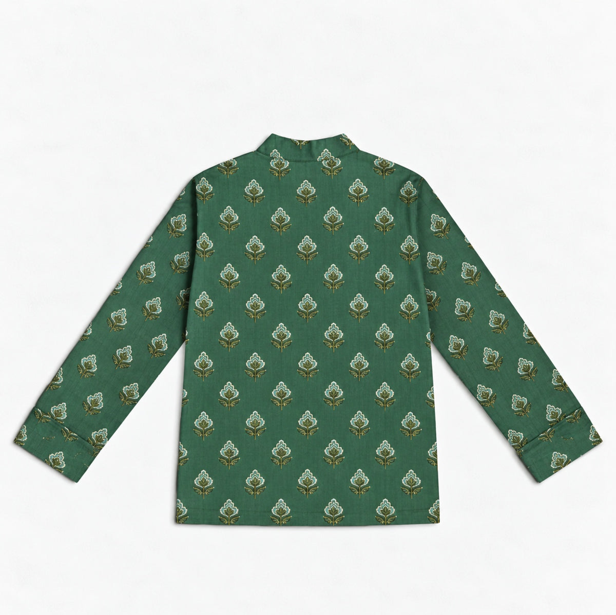 The Magic Wand Cotton Woven Cambric Full Sleeves Ethnic Buti Printed Kurta - Green