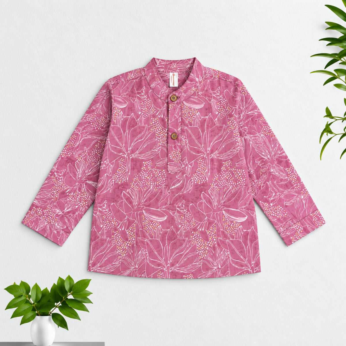 The Magic Wand Cotton Woven Cambric Full Sleeves Floral Printed Kurta - Lavender