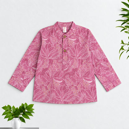 The Magic Wand Cotton Woven Cambric Full Sleeves Floral Printed Kurta - Lavender