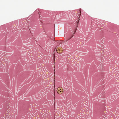 The Magic Wand Cotton Woven Cambric Full Sleeves Floral Printed Kurta - Lavender