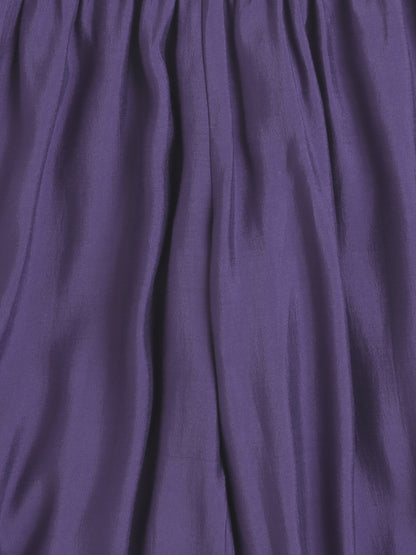 Three Forth Sleeves Angharakha Kurta Set- Purple