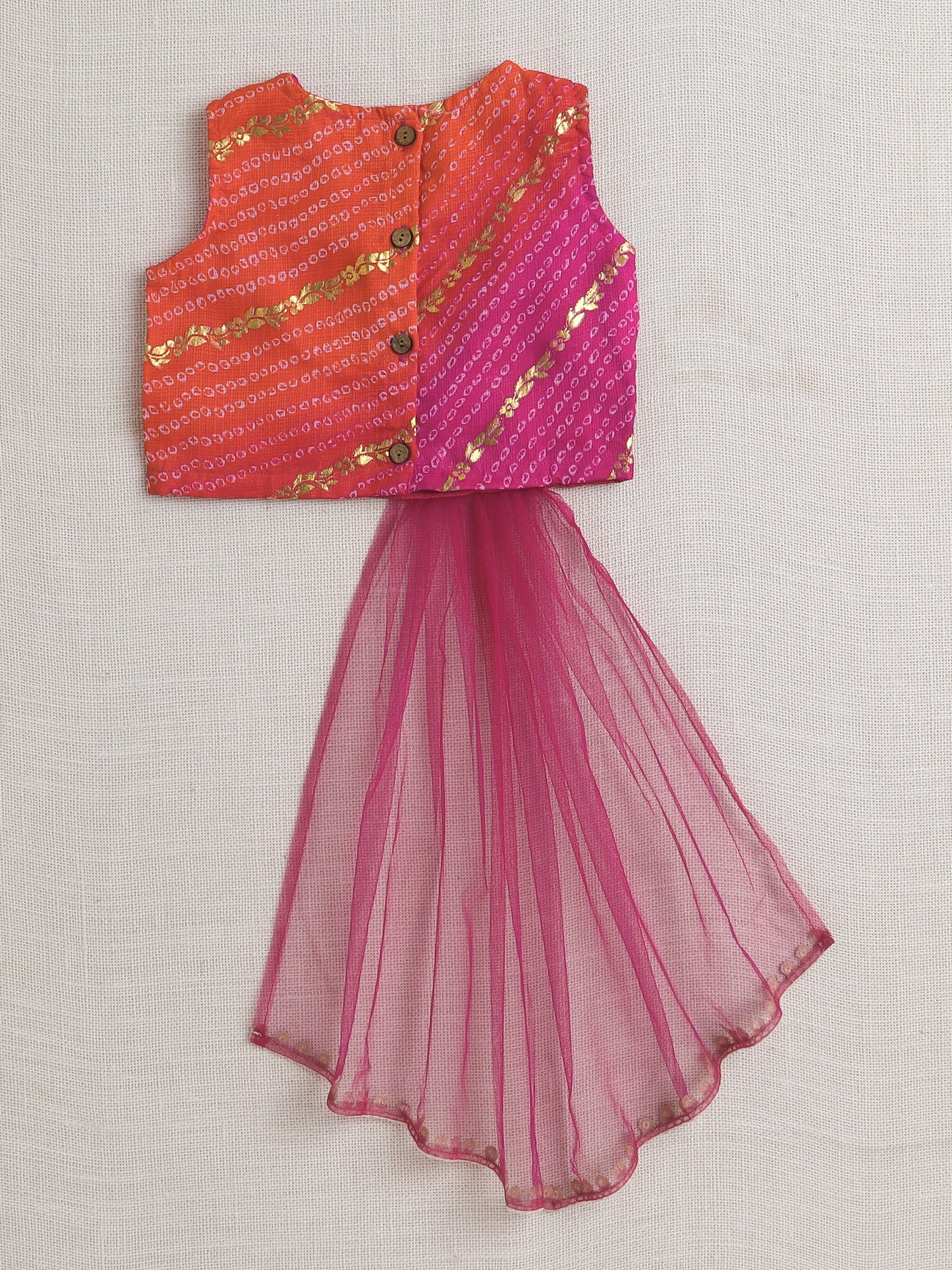 The Magic Wand Sleeveless Embellished Kota Doria Lehenga Choli Set with Attached Dupatta  Pink