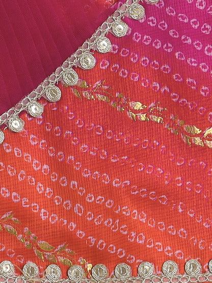 The Magic Wand Sleeveless Embellished Kota Doria Lehenga Choli Set with Attached Dupatta  Pink