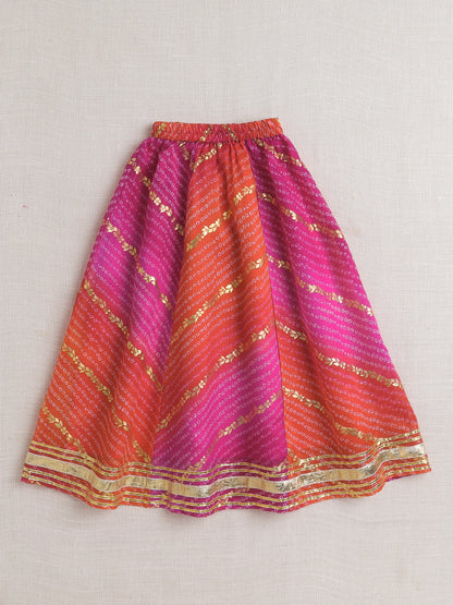 The Magic Wand Sleeveless Embellished Kota Doria Lehenga Choli Set with Attached Dupatta  Pink
