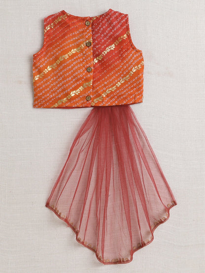 The Magic Wand Sleeveless Embellished Kota Doria Lehenga Choli Set with Attached Dupatta  Maroon