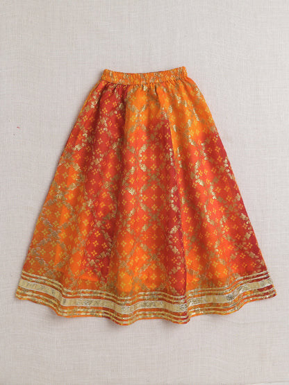 The Magic Wand Sleeveless Embellished Kota Doria Lehenga Choli Set with Attached Dupatta  Red