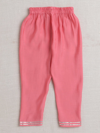 The Magic Wand Sleeveless Strip Print Kurta With Pyjama Set  Peach