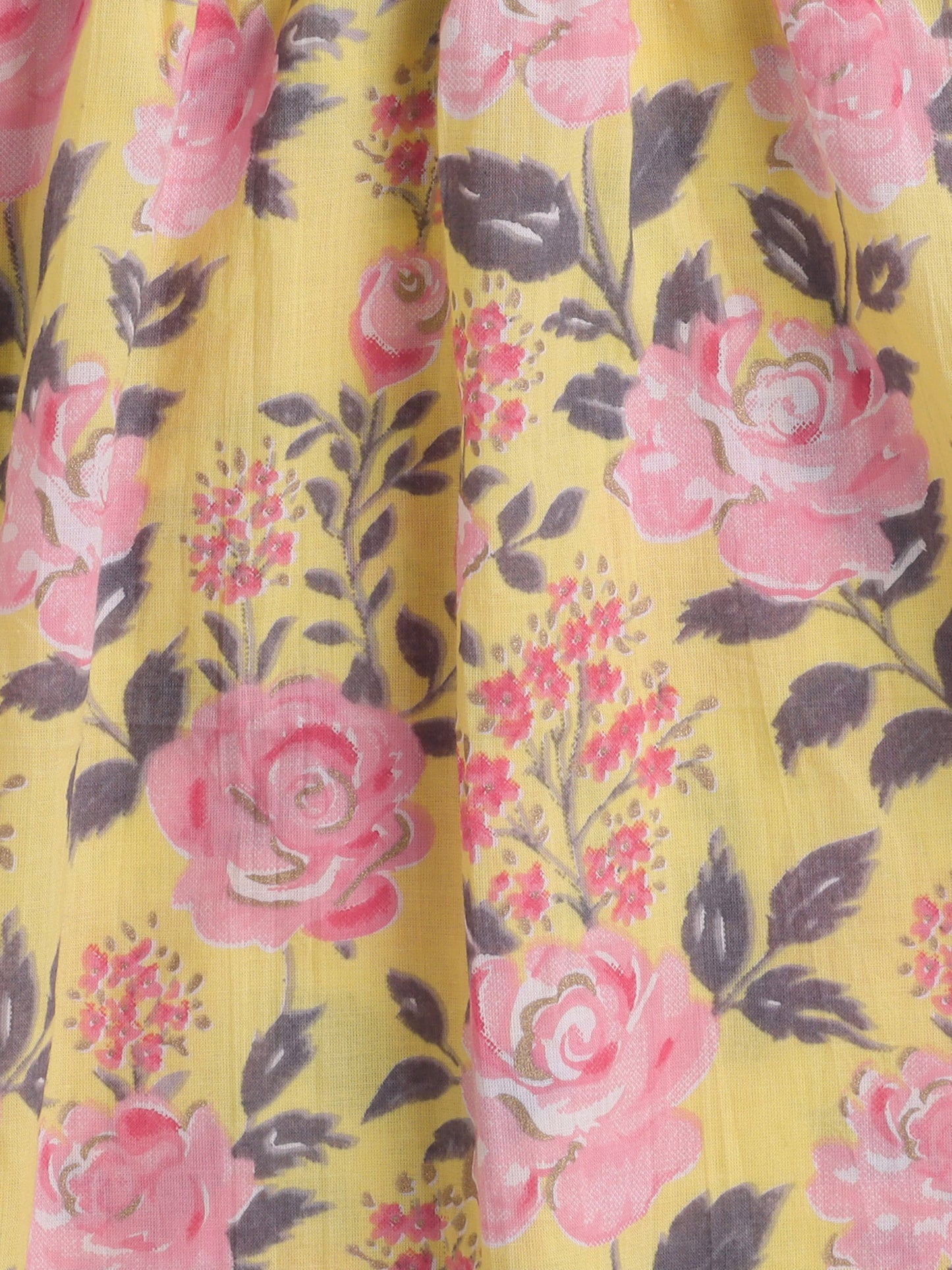 Short Sleeves Floral Print Lehnega Choli Set- Pink
