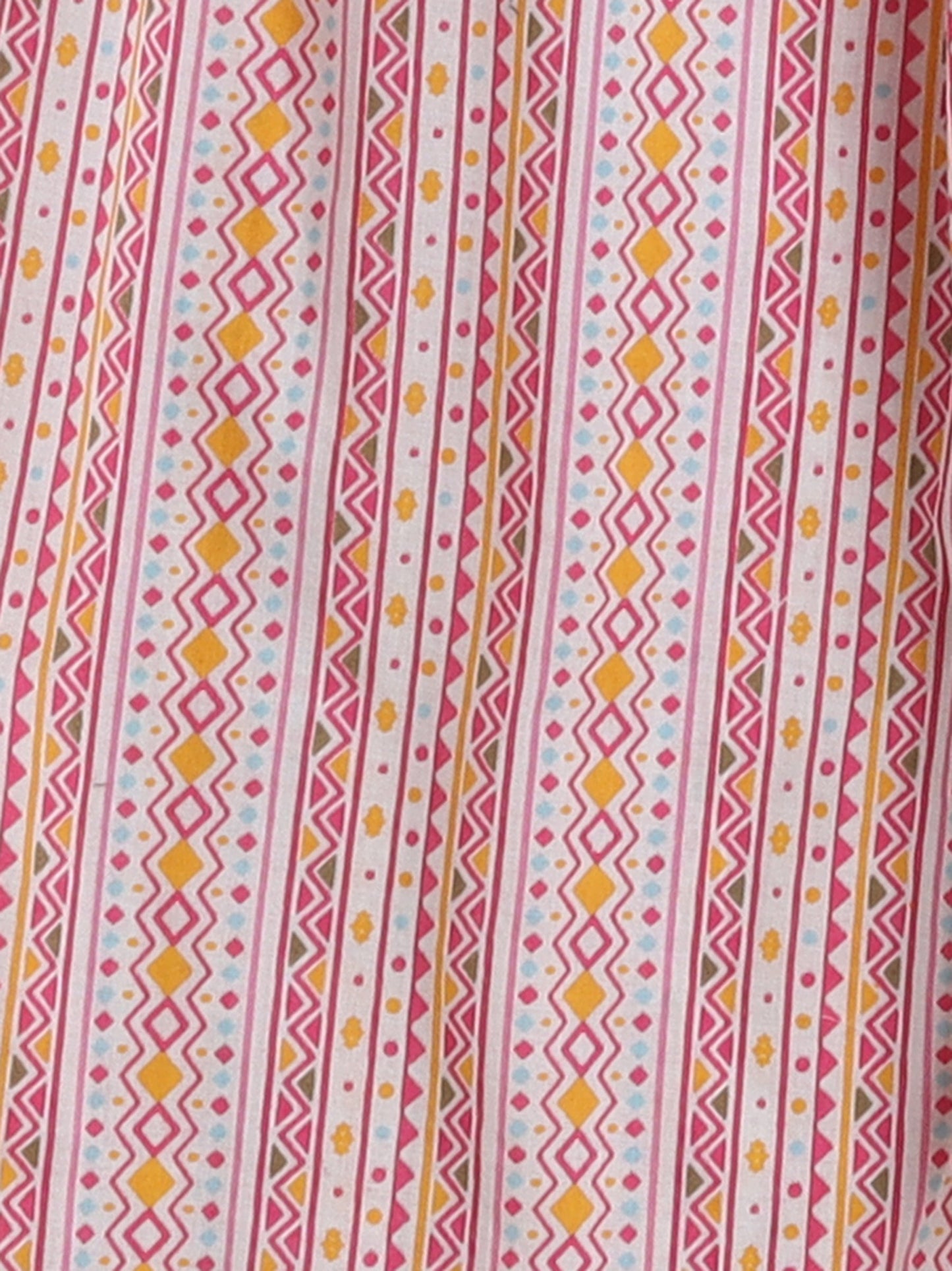 Half Sleeves Floral Printed & Lace Embellished Kurta With Salwar & Dupatta Set - Pink