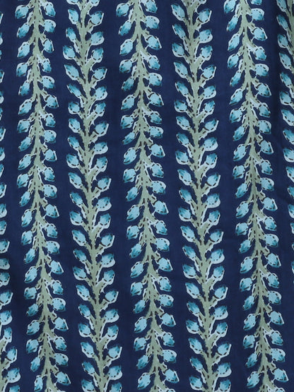 Sleeveless Stripe Print Coordinating Top and Pant Set- Blue