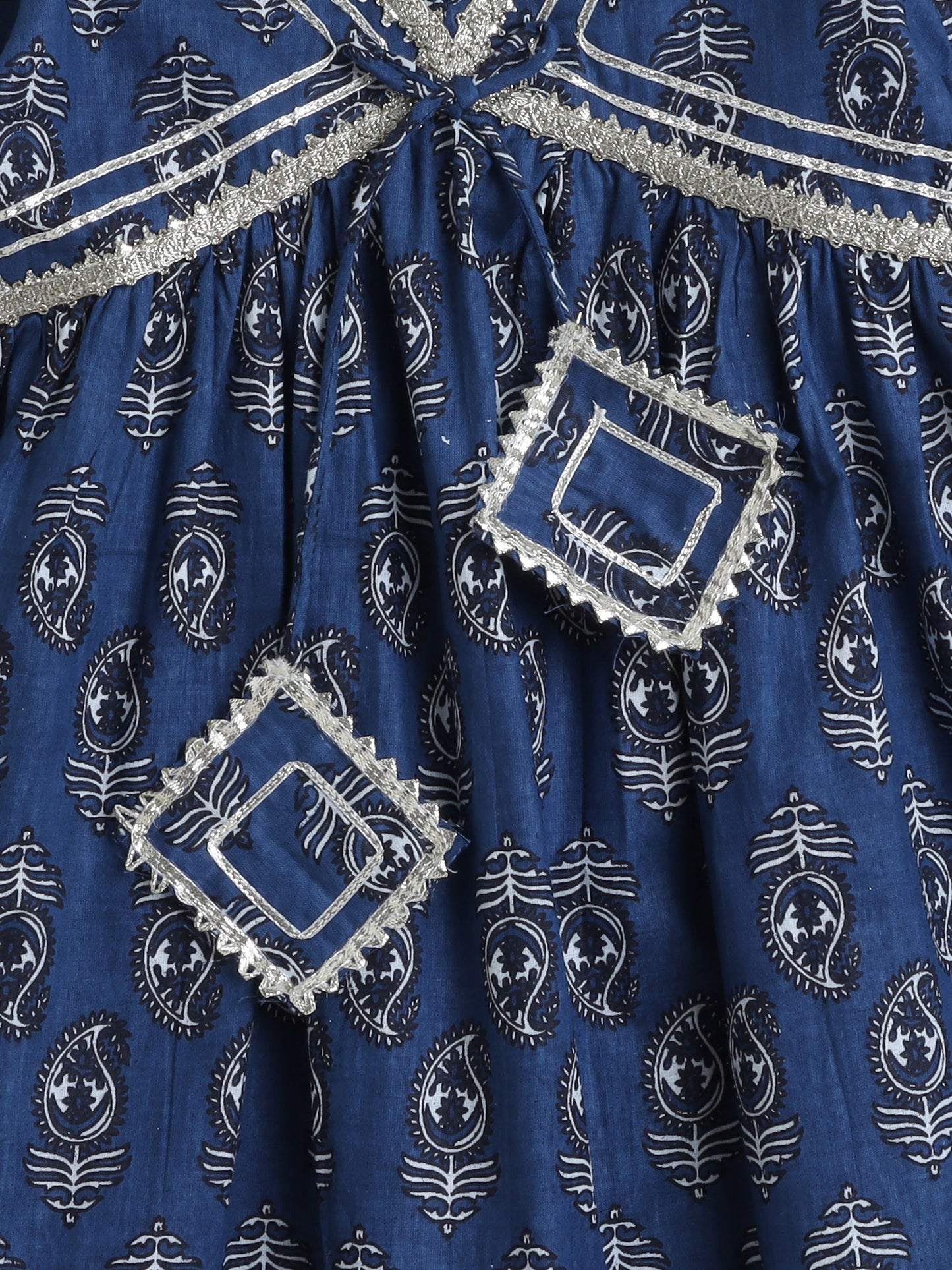 Half Sleeves Floral Print Alia Cut Kurta Set Indigo Blue