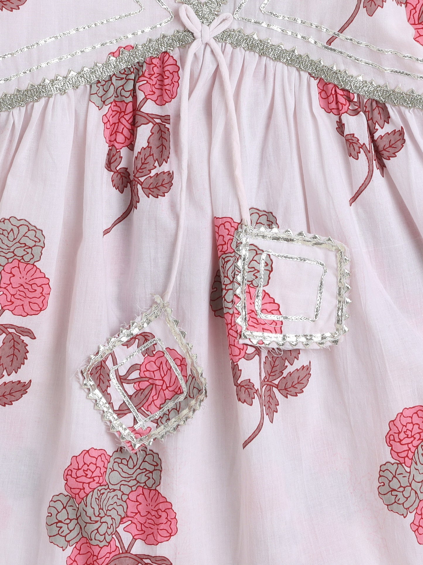 Half Sleeves Floral Print Alia Cut Kurta Set- White