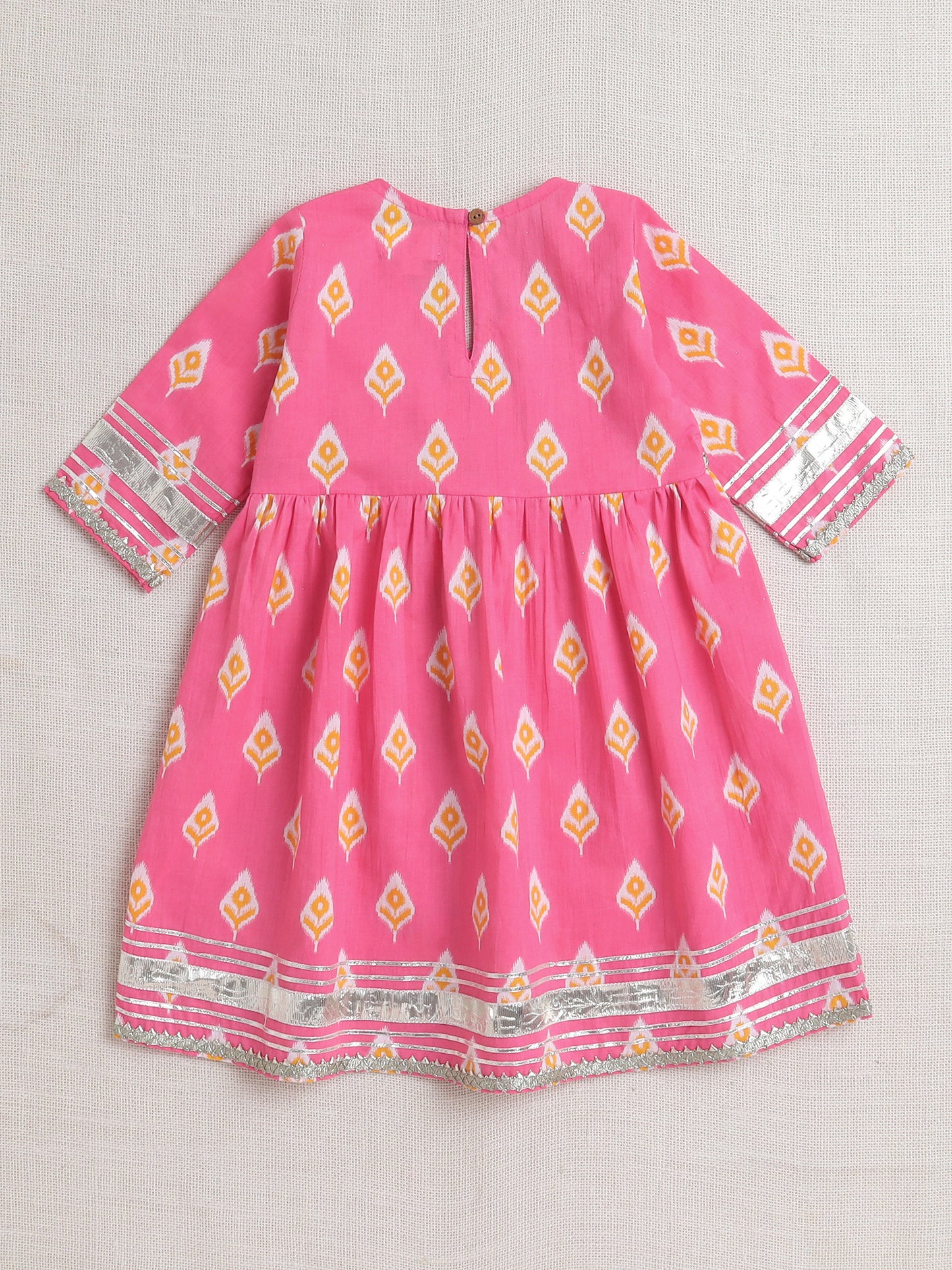 Half Sleeves Floral Print Alia Cut Kurta Set Pink