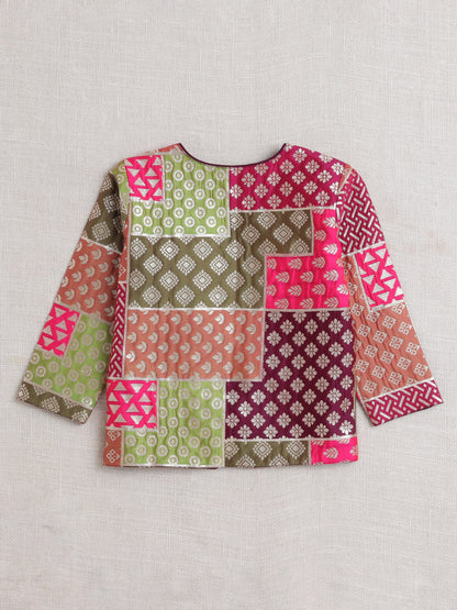 Full Sleeves Motif Printed Jacket - Maroon