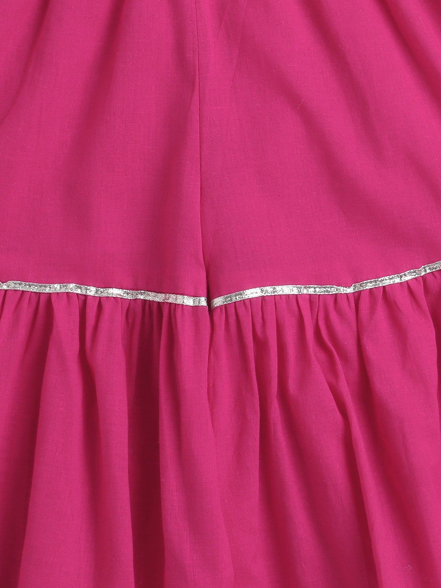 Sleeveless All Over Print Kurta Set- Pink