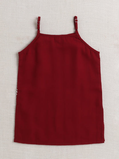  Singlet Sequins Embellished Kurta and Sharara Set - Maroon