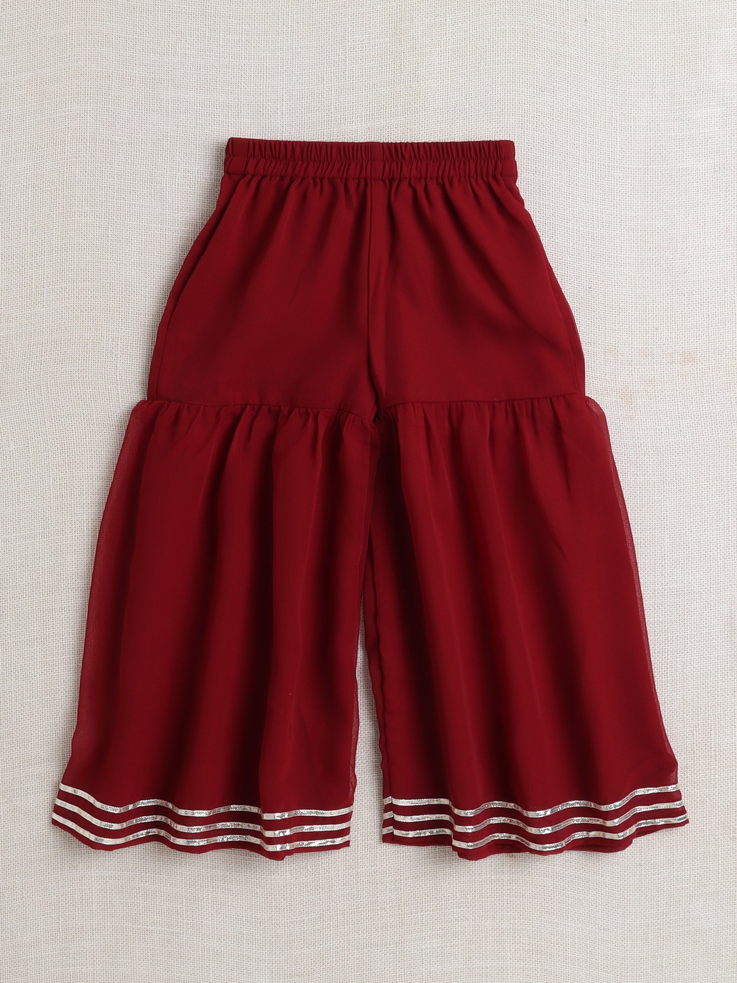 Singlet Sequins Embellished Kurta and Sharara Set - Maroon