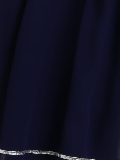 The Magic Wand Singlet Sequins Embellished Kurta and Sharara Set - Navy Blue