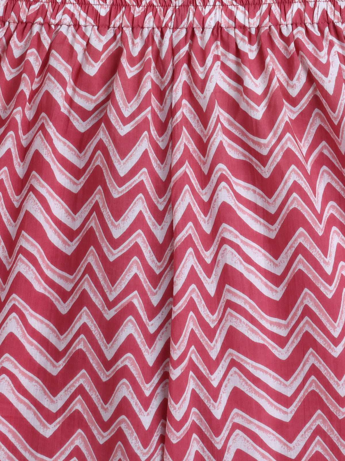 The Magic Wand Cotton Three Fourth Sleeves All Over Printed Top & Pant Set For Girls - Pink