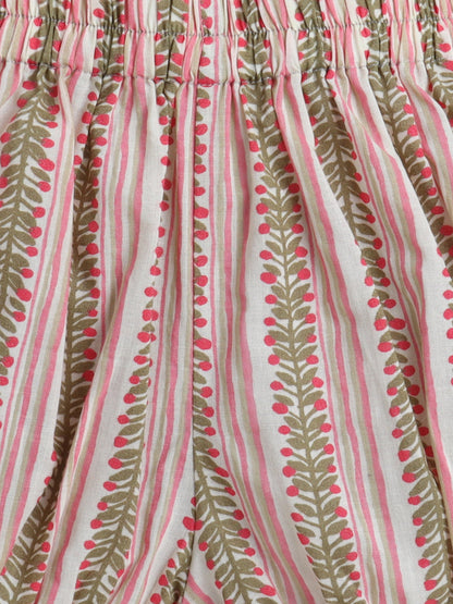 The Magic Wand Cotton Sleeveless All Over Printed Top & Shorts Set-Peach
