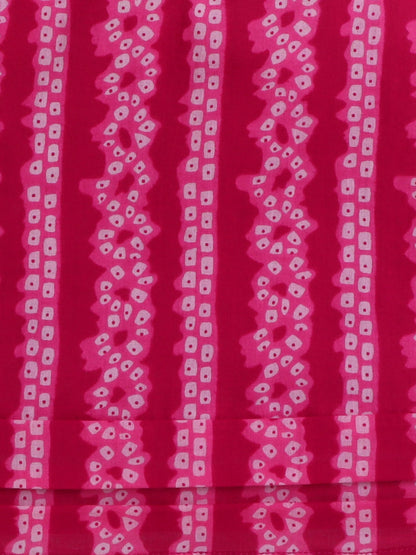 The Magic Wand Cotton Strappy All Over Printed Top and Skirt Set- Fuchsia
