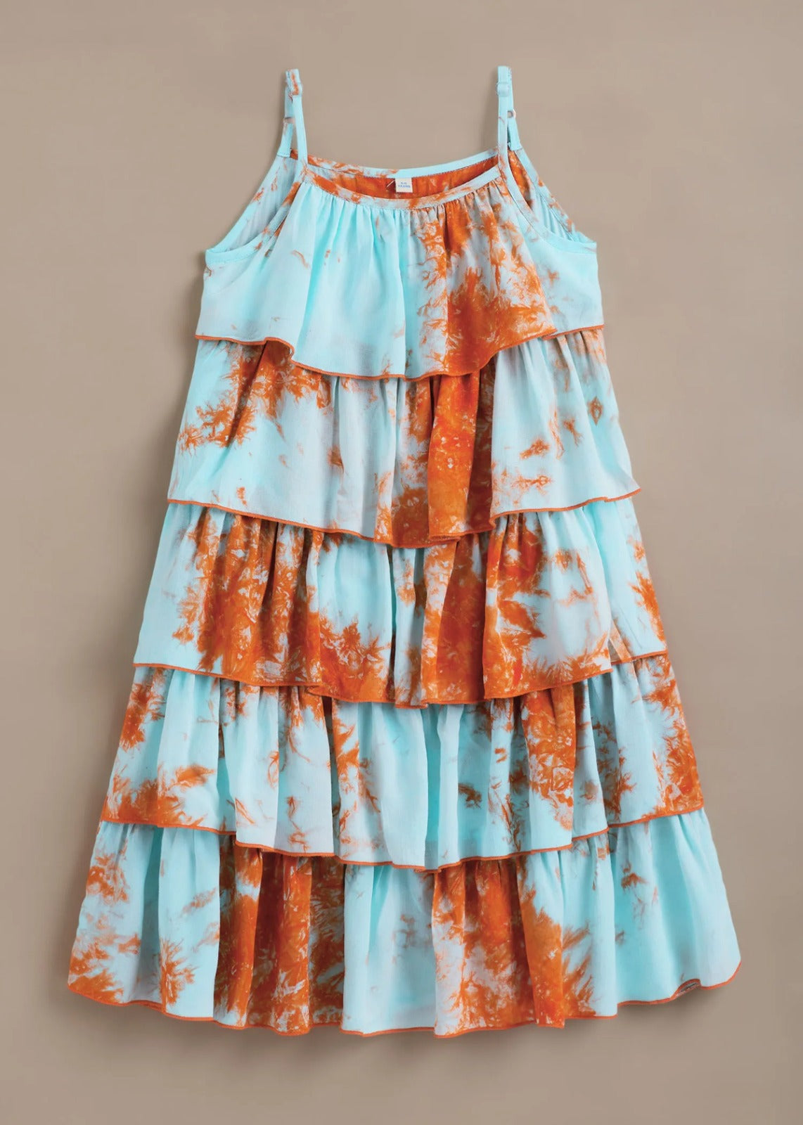 The Magic Wand Cotton Woven Tie & Dye Dress - Blue