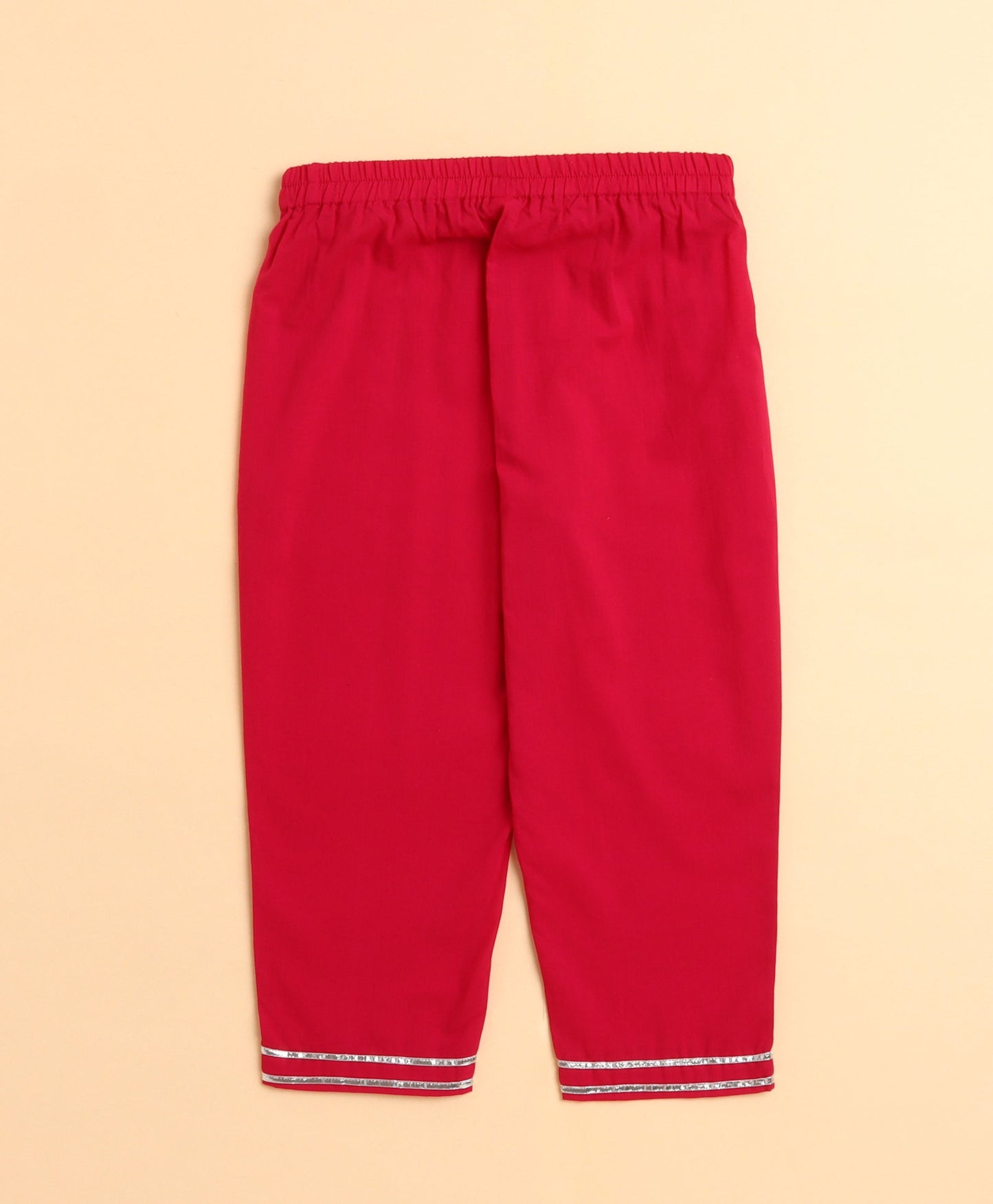 The Magic Wand Cotton Woven Sleeveless Bandhani Printed Kurta and Pant Set- Red