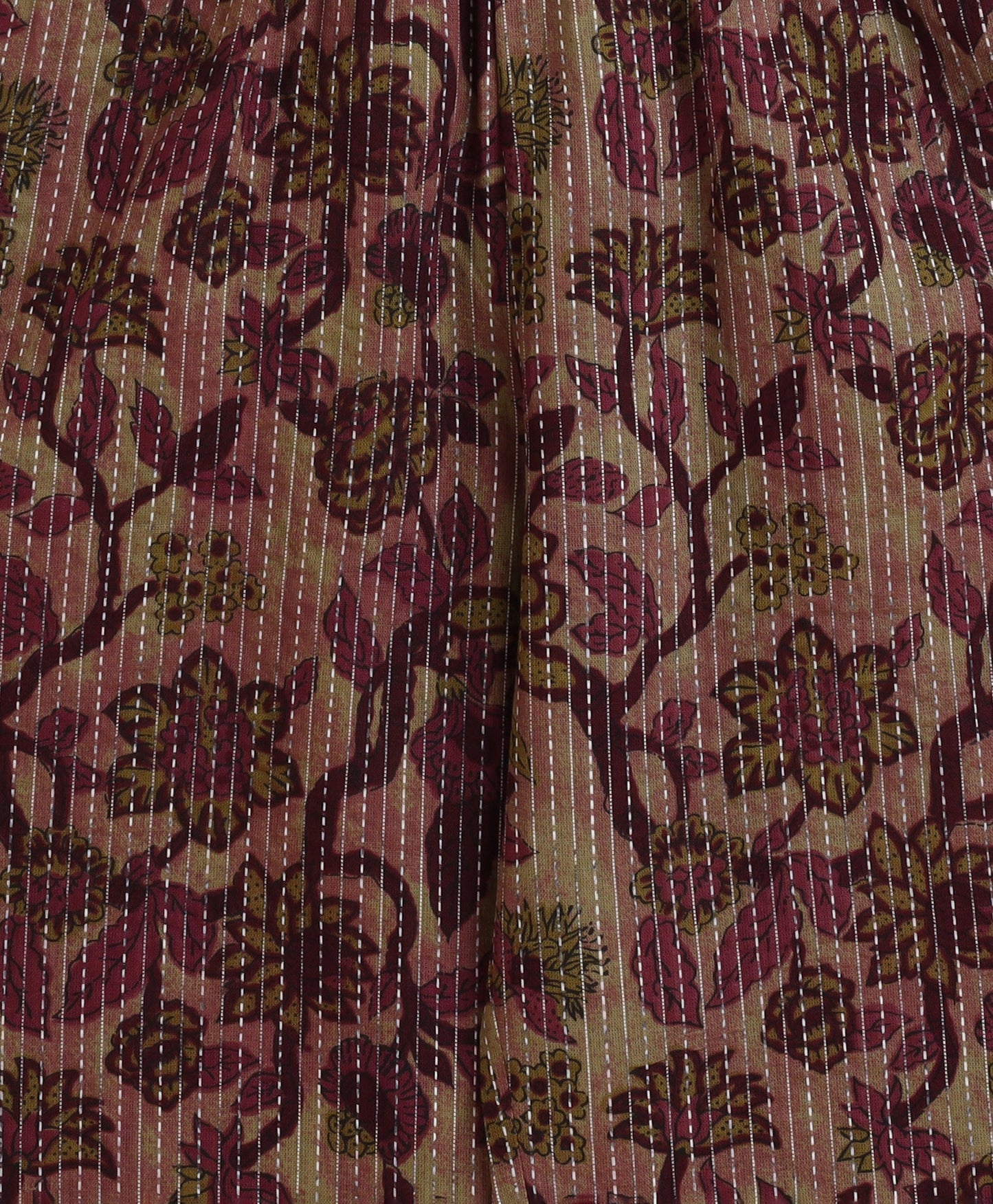 The Magic Wand Cotton Woven Three Fourth Sleeves Floral Printed Top and Bottom co ordinating Set- Wine