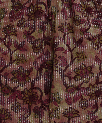 The Magic Wand Cotton Woven Three Fourth Sleeves Floral Printed Top and Bottom co ordinating Set- Wine