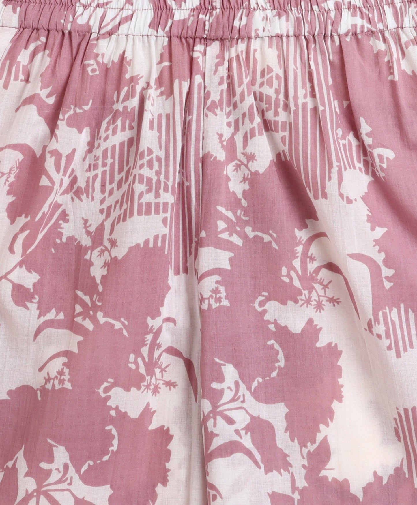 The Magic Wand Cotton Woven Three Fourth Sleeves Floral Printed Top and Bottom co ordinating Set- Onion Pink