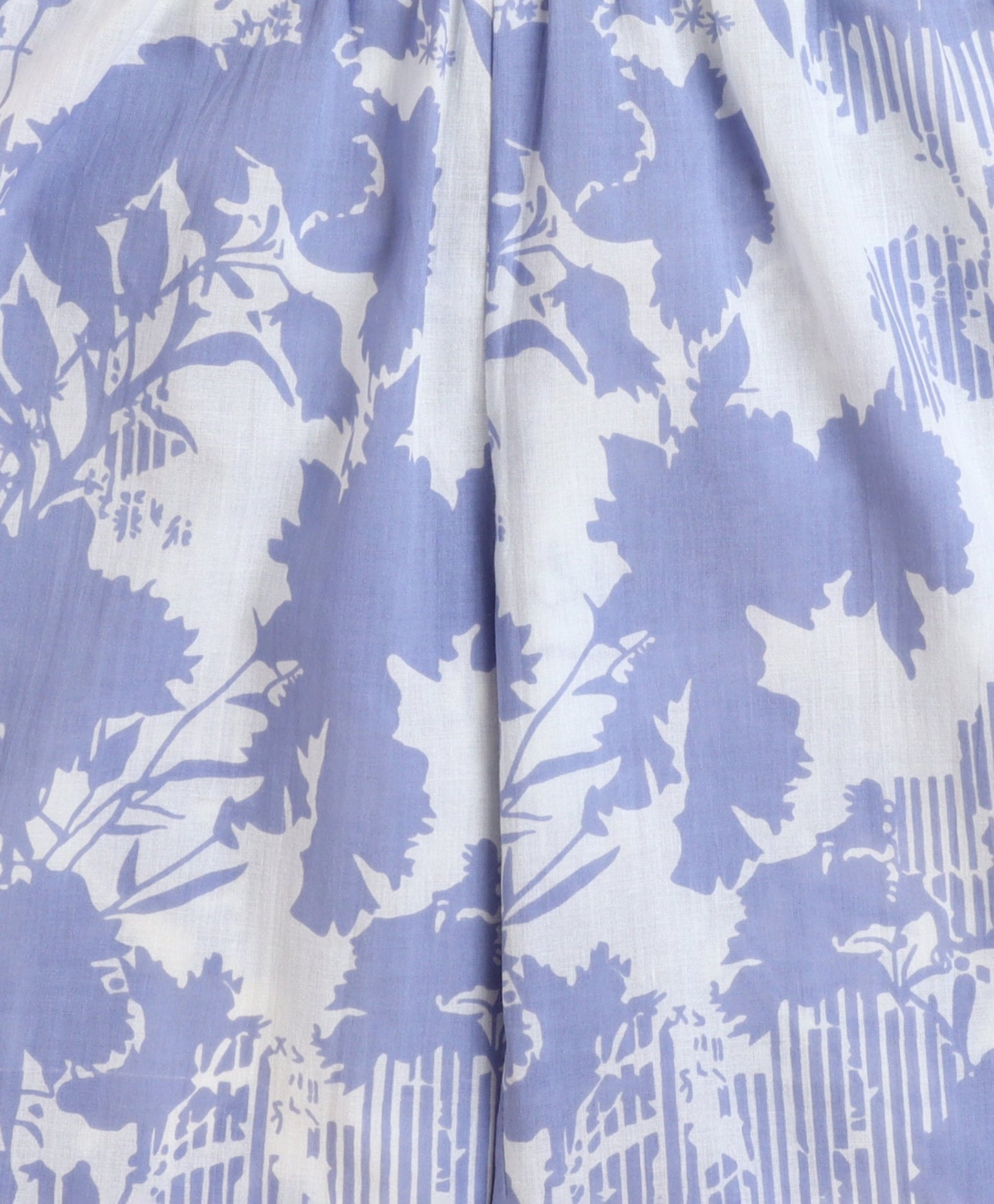 The Magic Wand Cotton Woven Three Fourth Sleeves Floral Printed Top and Bottom co ordinating Set- Blue