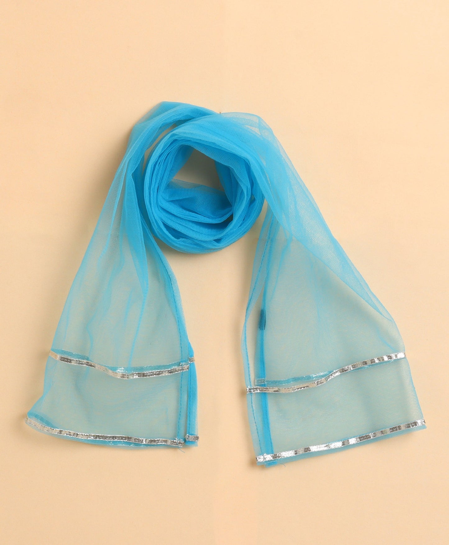 The Magic Wand Cambric Cotton woven Shoulder Tie Ups Printed Kurta Sharara Dupatta Set- Blue