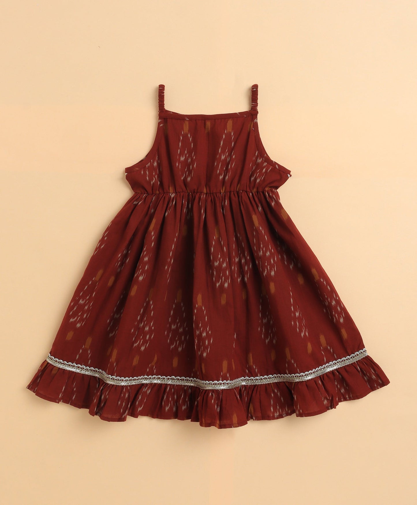 The Magic Wand Cambric Cotton Singlet Ikat Printed Kurta and Sharara Set - Red